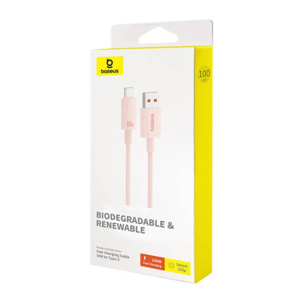 Greito įkrovimo laidas Baseus USB į USB-C Habitat Series 1 m 100 W (rožinis) - Image 8