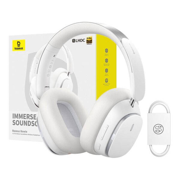 Belaidės ausinės Baseus Bowie H1 Bluetooth 5.2 (baltos) - Image 10