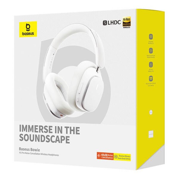 Belaidės ausinės Baseus Bowie H1 Bluetooth 5.2 (baltos) - Image 8