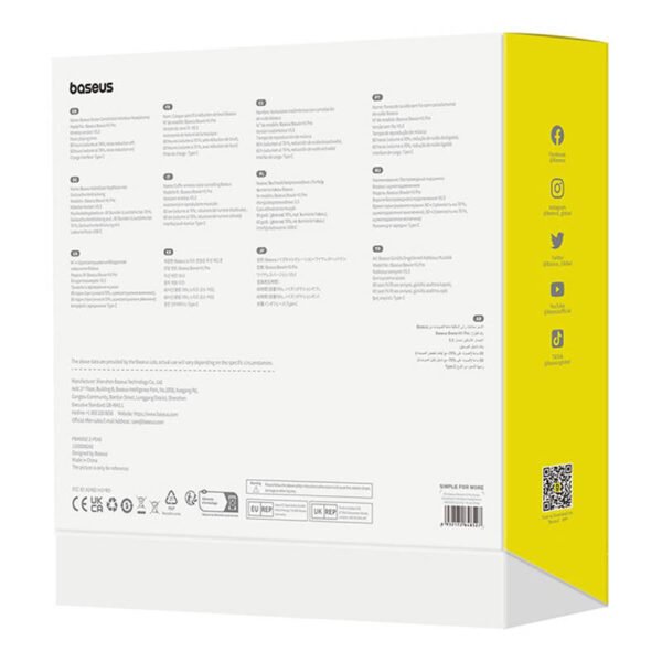Belaidės ausinės Baseus Bowie H1 Bluetooth 5.2 (baltos) - Image 9
