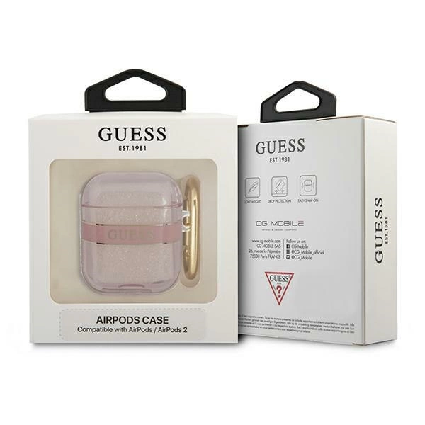 Guess GUA2HHTSP AirPods dėklas rožinis/rožinis Strap Collection - Image 3