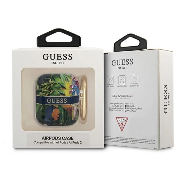 Guess GUA2HHFLB AirPods dėklas mėlynas/mėlynas Flower Strap Collection - Image 3