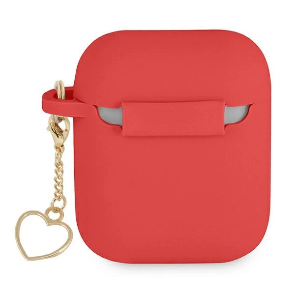 Guess GUA2LSCHSR AirPods dėklas raudonas/raudonas Silicone Charm Heart Collection - Image 2