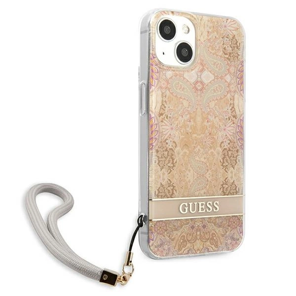 Guess GUHCP13SHFLSD iPhone 13 mini 5.4'' auksinis/auksinis hardcase Flower Strap - Image 4