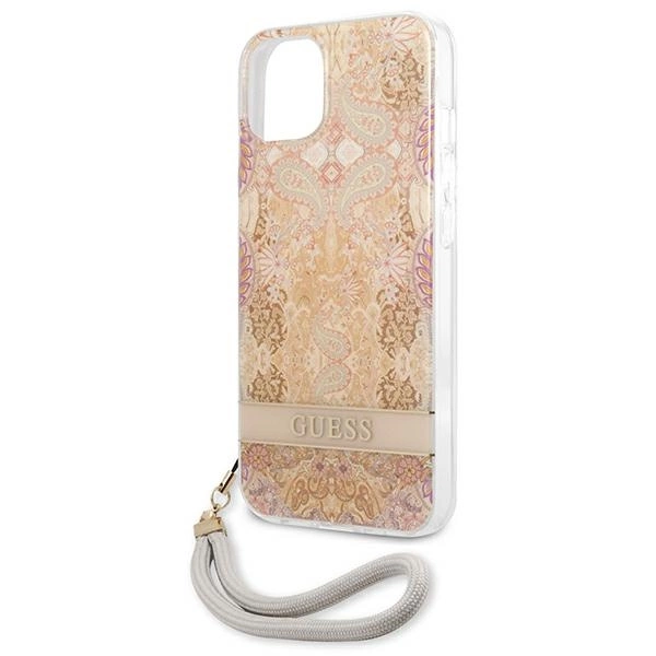Guess GUHCP13SHFLSD iPhone 13 mini 5.4'' auksinis/auksinis hardcase Flower Strap - Image 6