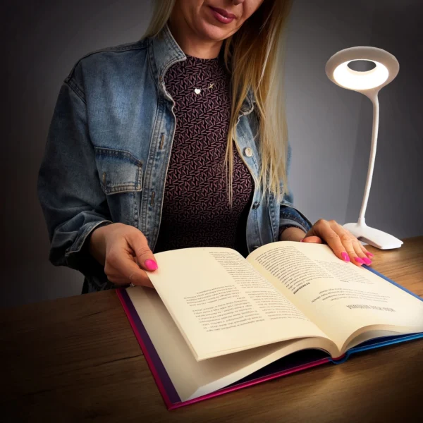 Belaidis LED skaitymo šviestuvas su segtuku + juodas micro USB laidas - Image 6