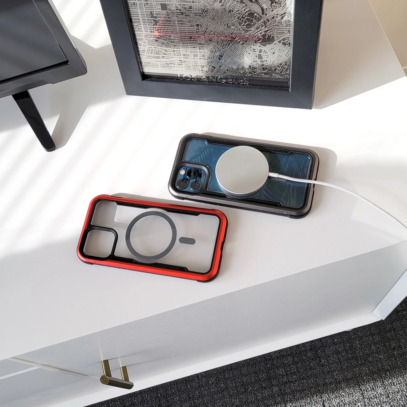Raptic X-Doria Secure dėklas iPhone 14 Pro, MagSafe apsauginis dangtelis, mėlynas - Image 12