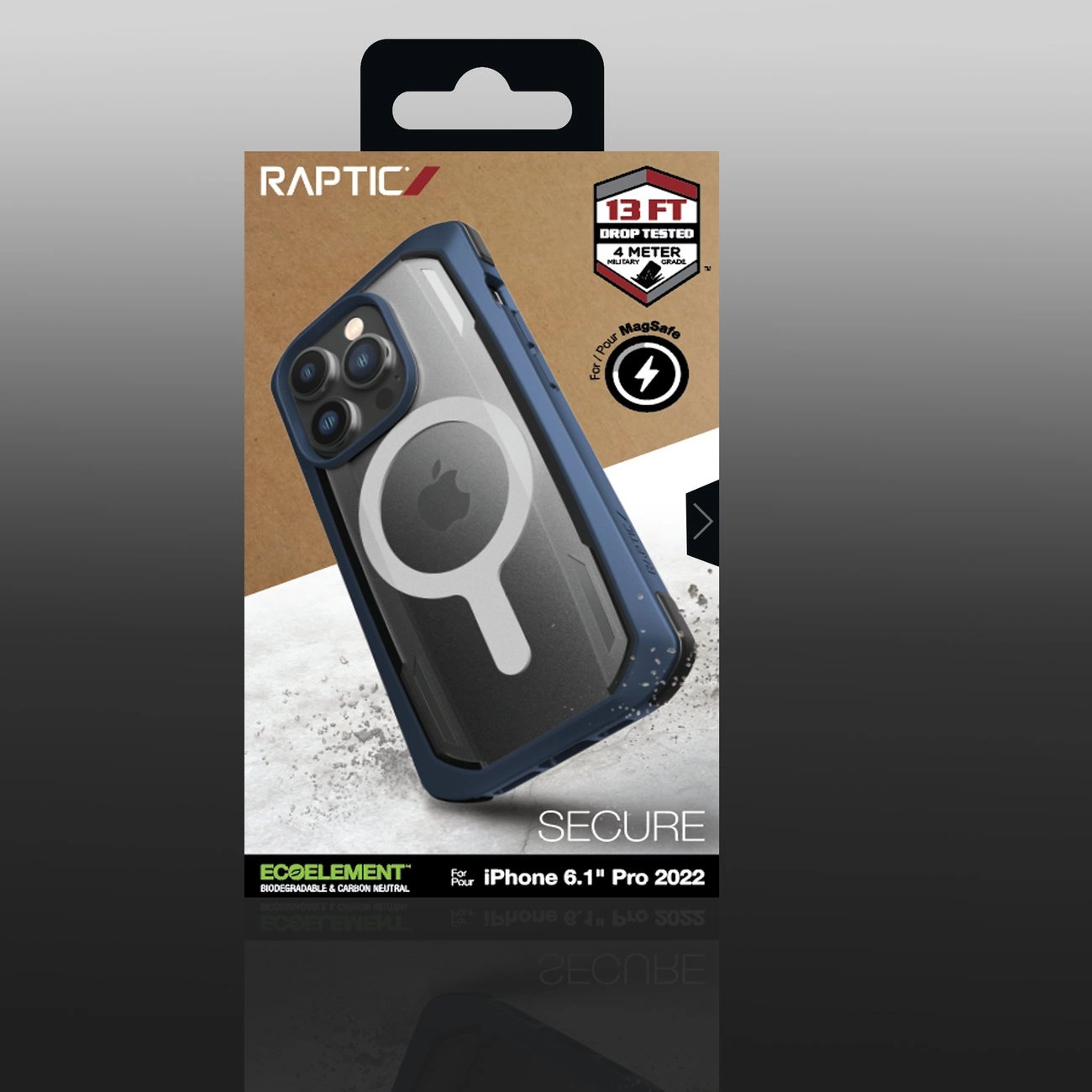 Raptic X-Doria Secure dėklas iPhone 14 Pro, MagSafe apsauginis dangtelis, mėlynas - Image 6