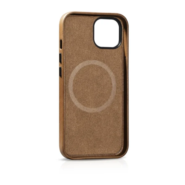 iCarer Oil Wax Premium Leather dėklas magnetinis odinis iPhone 14 dėklas su MagSafe rudas (WMI14220701-TN) - Image 14