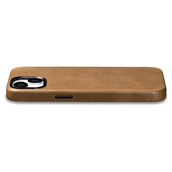 iCarer Oil Wax Premium Leather dėklas magnetinis odinis iPhone 14 dėklas su MagSafe rudas (WMI14220701-TN) - Image 15