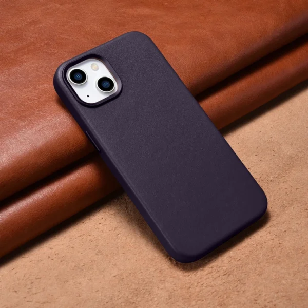 iCarer dėklas Odinis iPhone 14 tamsiai violetinis (WMI14220705-DP) (suderinamas su MagSafe) - Image 13