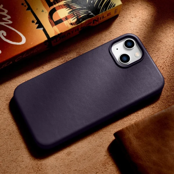 iCarer dėklas Odinis iPhone 14 tamsiai violetinis (WMI14220705-DP) (suderinamas su MagSafe) - Image 15