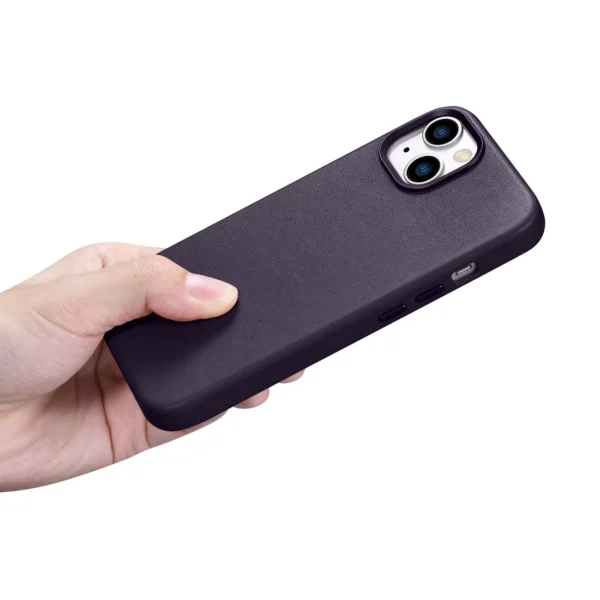 iCarer dėklas Odinis iPhone 14 tamsiai violetinis (WMI14220705-DP) (suderinamas su MagSafe) - Image 19