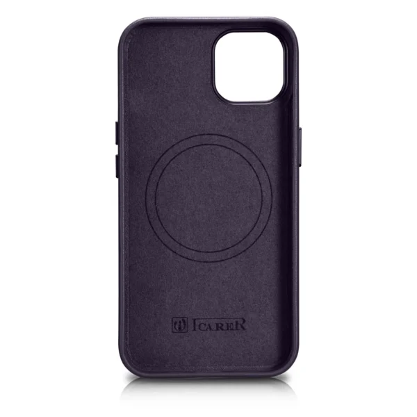 iCarer dėklas Odinis iPhone 14 tamsiai violetinis (WMI14220705-DP) (suderinamas su MagSafe) - Image 3