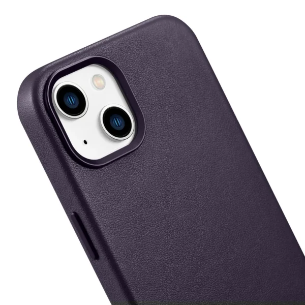 iCarer dėklas Odinis iPhone 14 tamsiai violetinis (WMI14220705-DP) (suderinamas su MagSafe) - Image 9