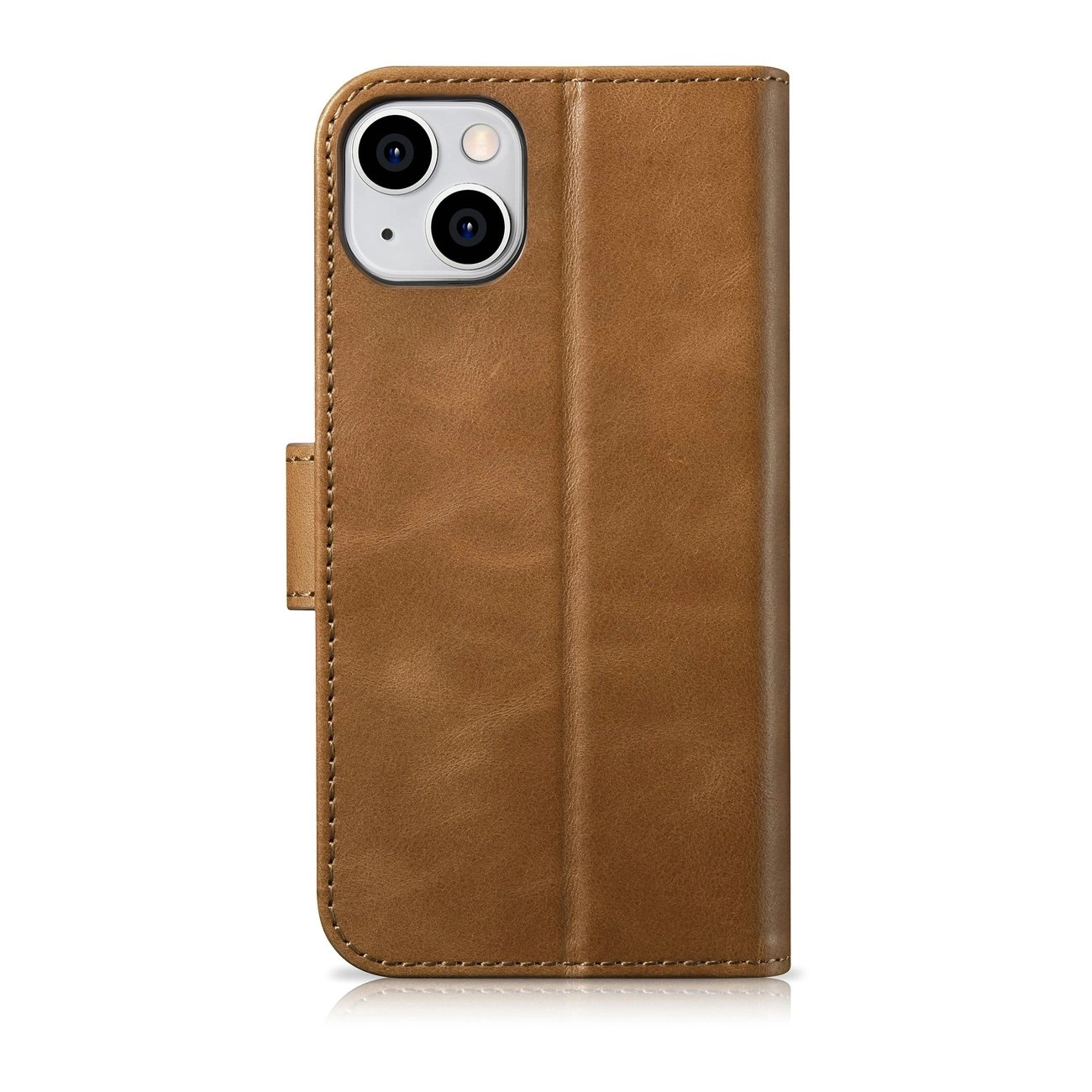 iCarer Oil Wax piniginės tipo dėklas 2in1 iPhone 14 Plus, odinis flip dėklas, Anti-RFID, rudas (WMI14220723-TN) - Image 13