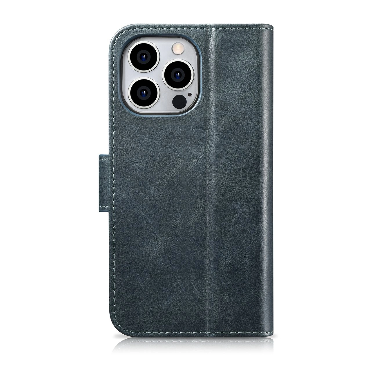 iCarer Oil Wax piniginės tipo dėklas 2in1 iPhone 14 Pro Max, odinis flip dėklas, Anti-RFID, mėlynas (WMI14220724-BU) - Image 14