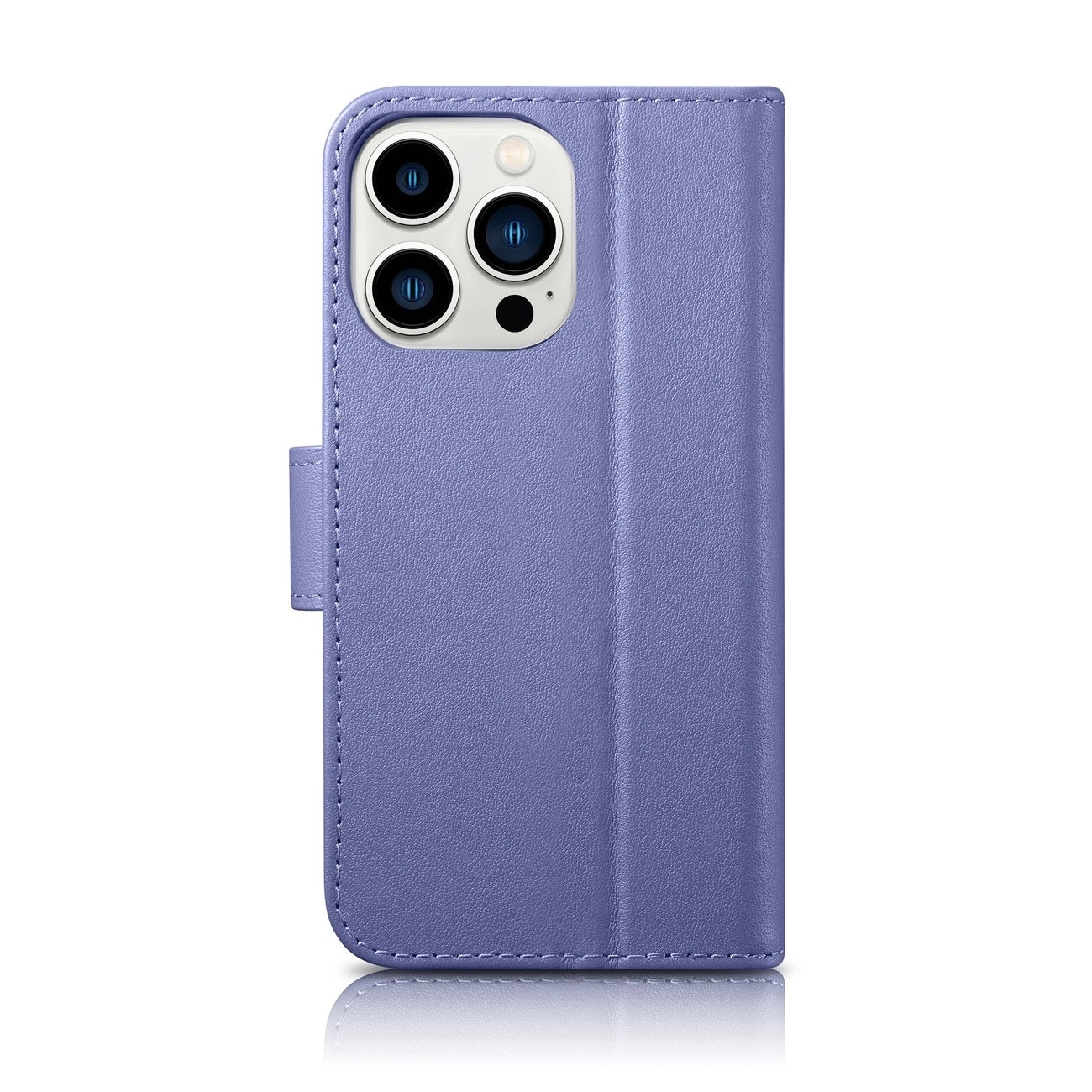 iCarer piniginės tipo dėklas 2in1 iPhone 14 Pro Max, odinis flip dėklas, Anti-RFID, šviesiai violetinis (WMI14220728-LP) - Image 2