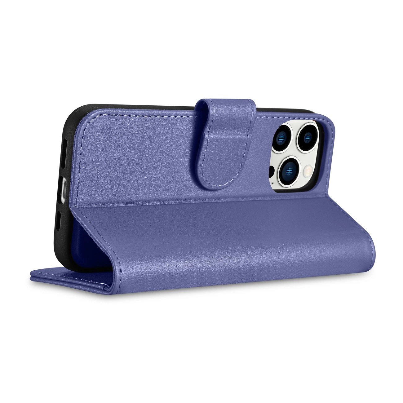 iCarer piniginės tipo dėklas 2in1 iPhone 14 Pro Max, odinis flip dėklas, Anti-RFID, šviesiai violetinis (WMI14220728-LP) - Image 8