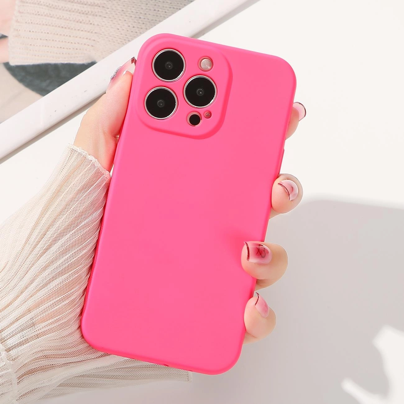 Silicone case iPhone 14 Plus, silikoninis dėklas, mėtų žalia - Image 9