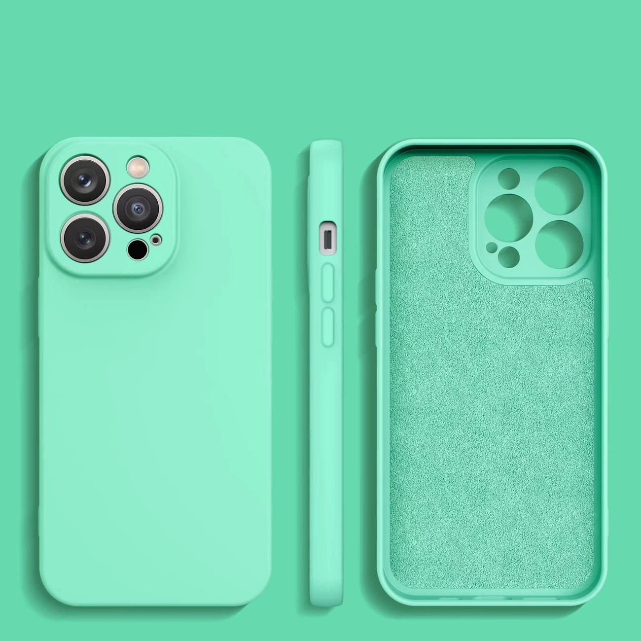 Silicone case iPhone 14 Plus, silikoninis dėklas, mėtų žalia - Image 2