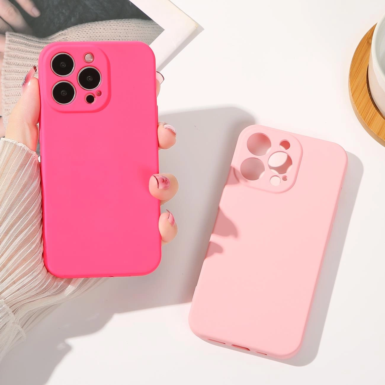 Silicone case iPhone 14 Plus, silikoninis dėklas, smėlio spalvos - Image 11