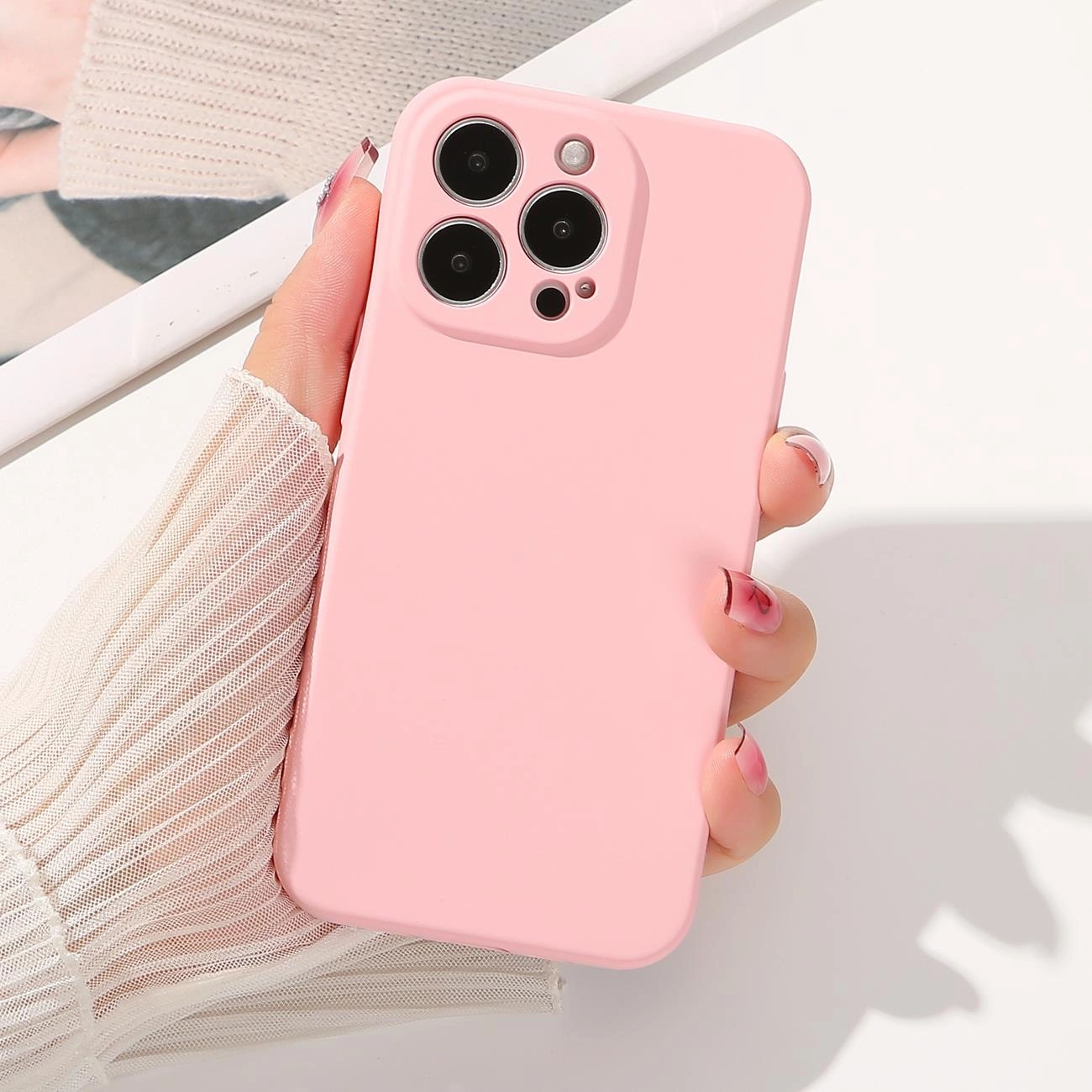 Silicone case iPhone 14 Plus, silikoninis dėklas, smėlio spalvos - Image 9