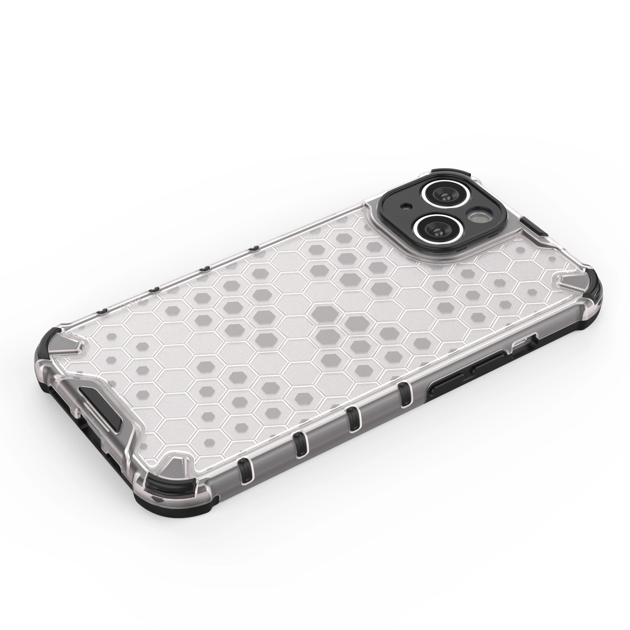 Honeycomb dėklas iPhone 14, šarvuotas hibridinis dėklas, permatomas - Image 10