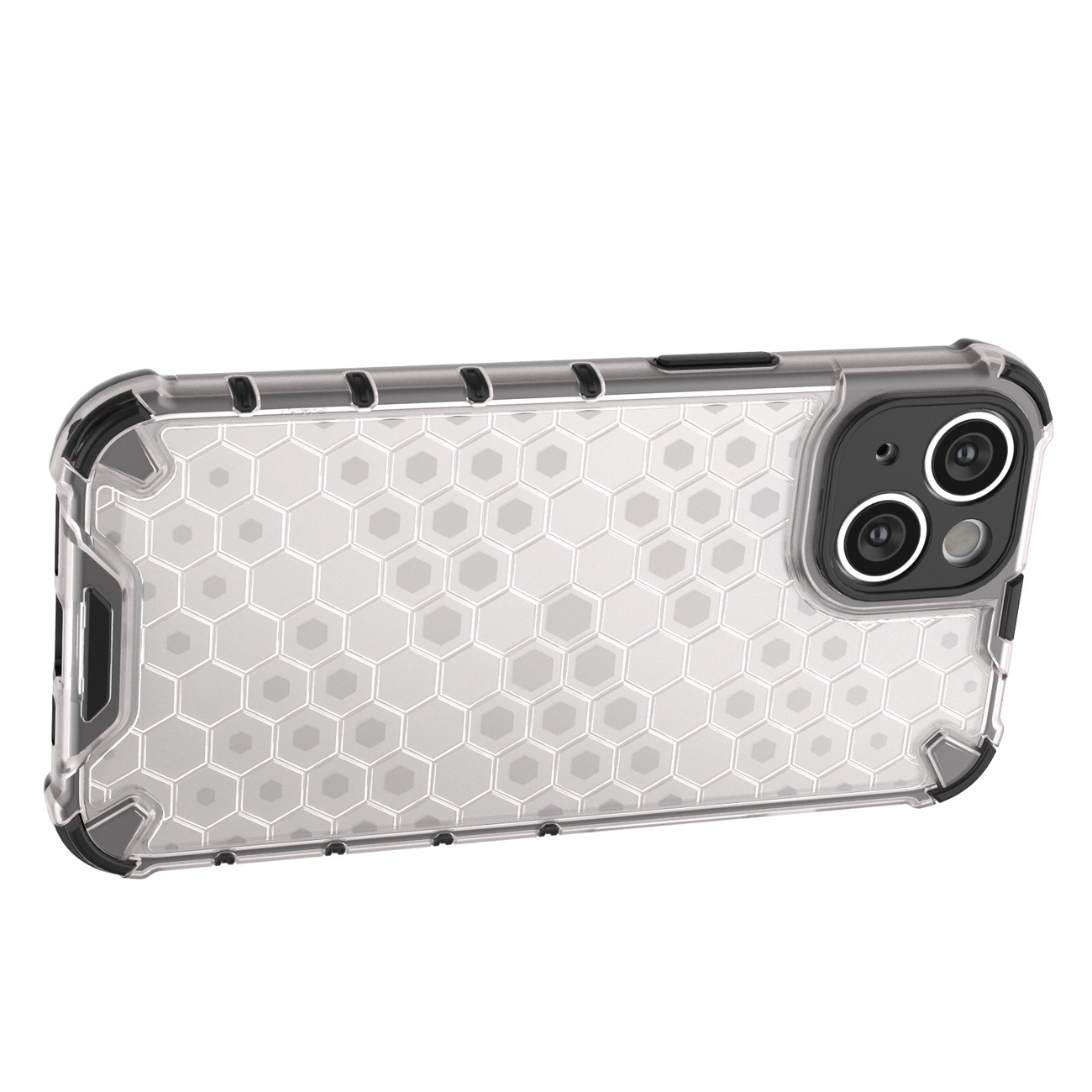 Honeycomb dėklas iPhone 14, šarvuotas hibridinis dėklas, permatomas - Image 11