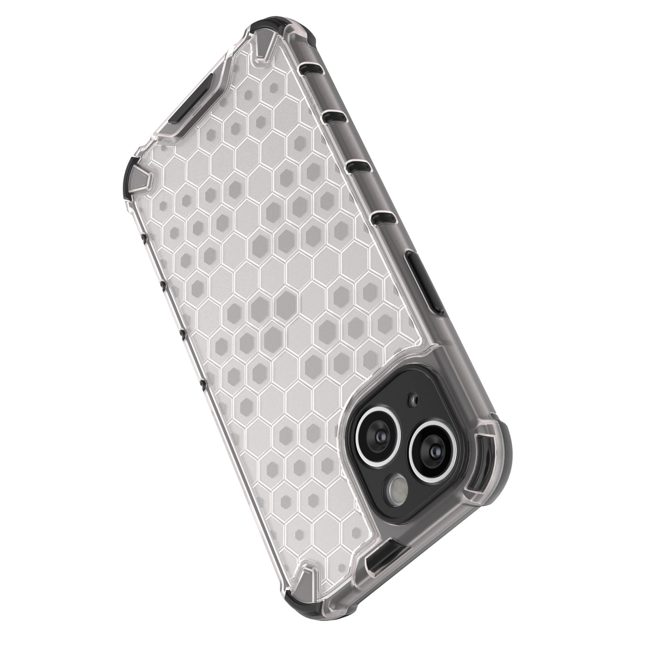 Honeycomb dėklas iPhone 14, šarvuotas hibridinis dėklas, permatomas - Image 12