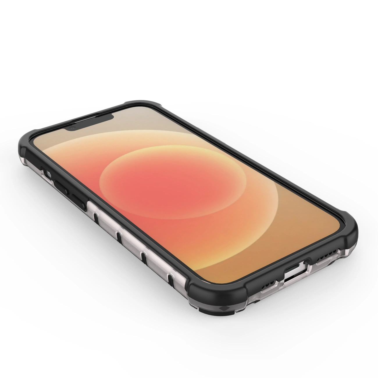 Honeycomb dėklas iPhone 14, šarvuotas hibridinis dėklas, permatomas - Image 14