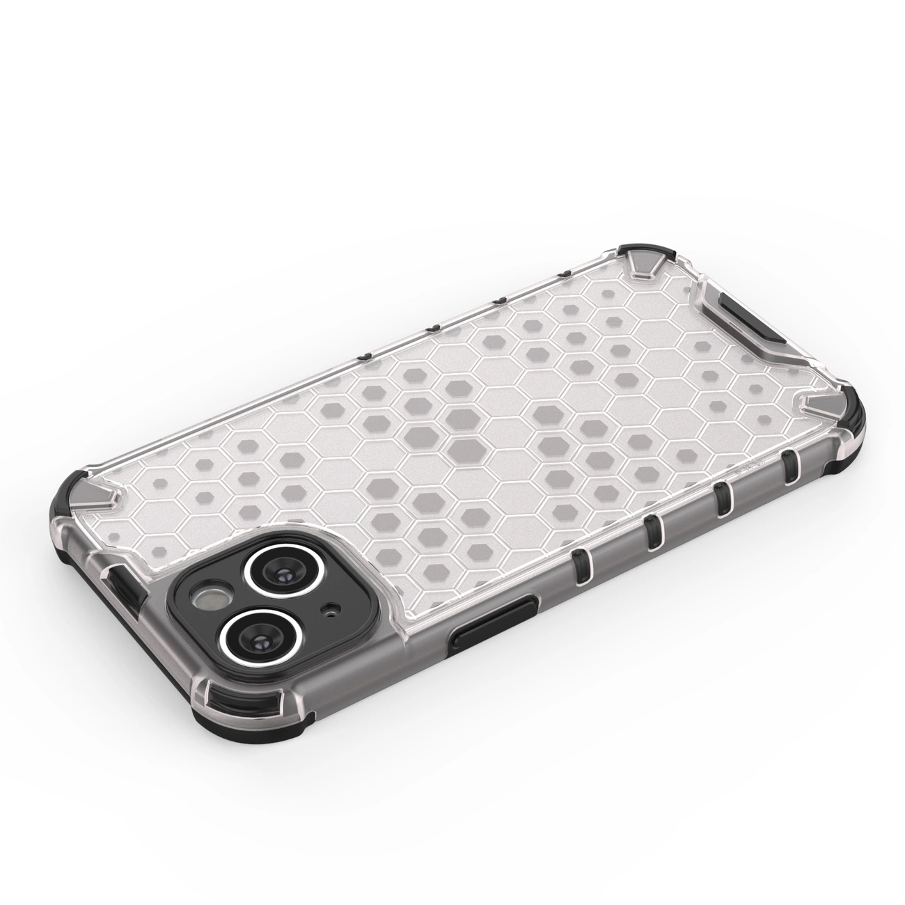 Honeycomb dėklas iPhone 14, šarvuotas hibridinis dėklas, permatomas - Image 9