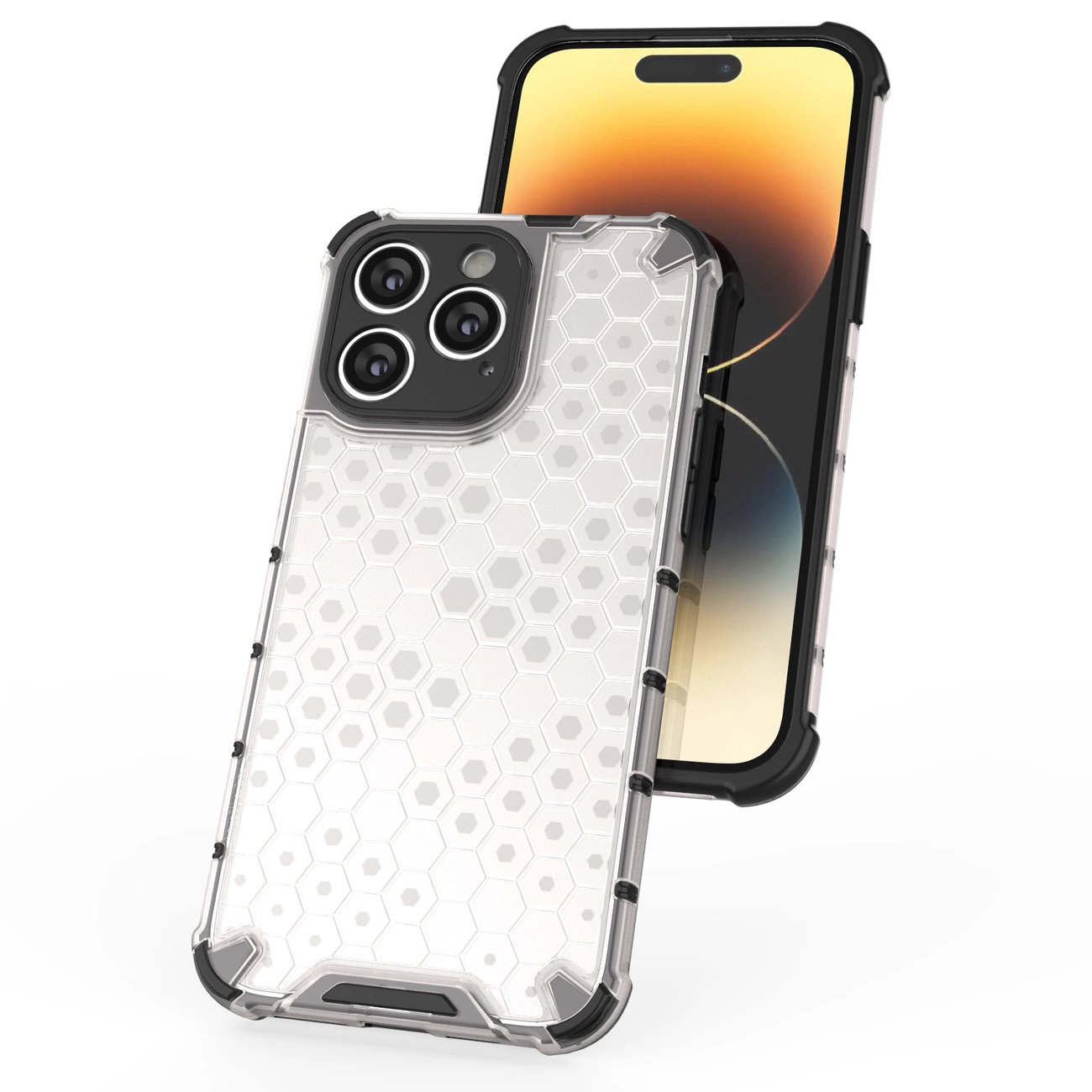 Honeycomb dėklas iPhone 14 Pro Max, šarvuotas hibridinis dėklas, mėlynas - Image 14