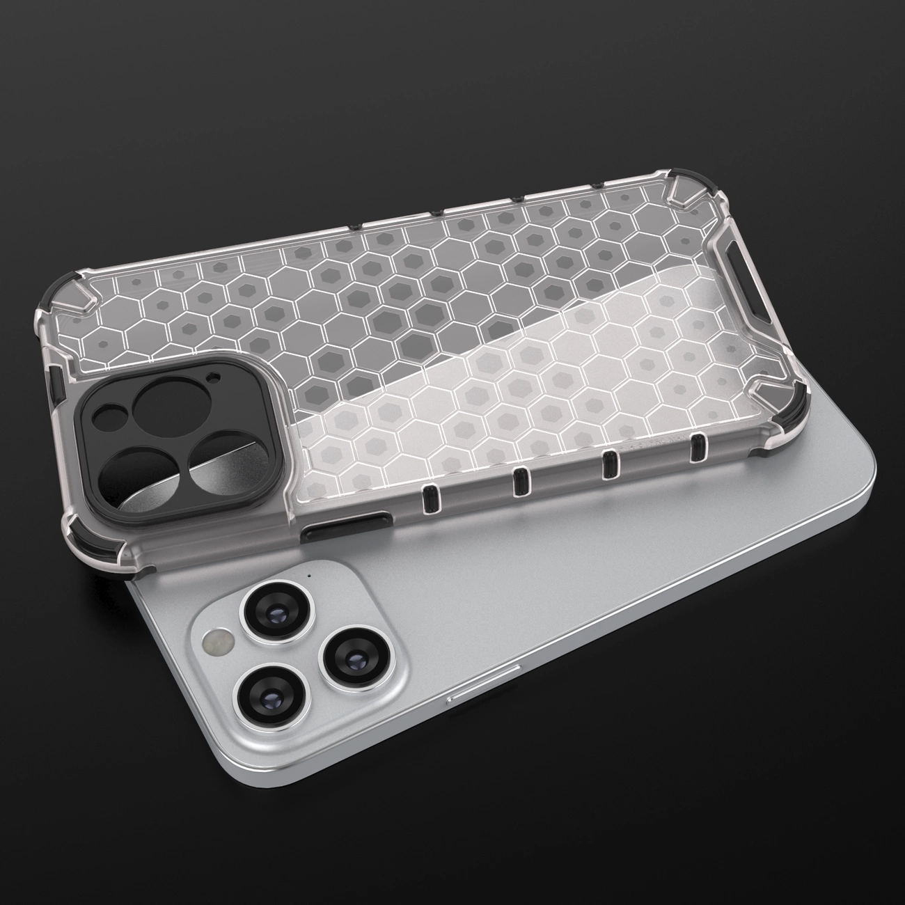 Honeycomb dėklas iPhone 14 Pro Max, šarvuotas hibridinis dėklas, mėlynas - Image 6