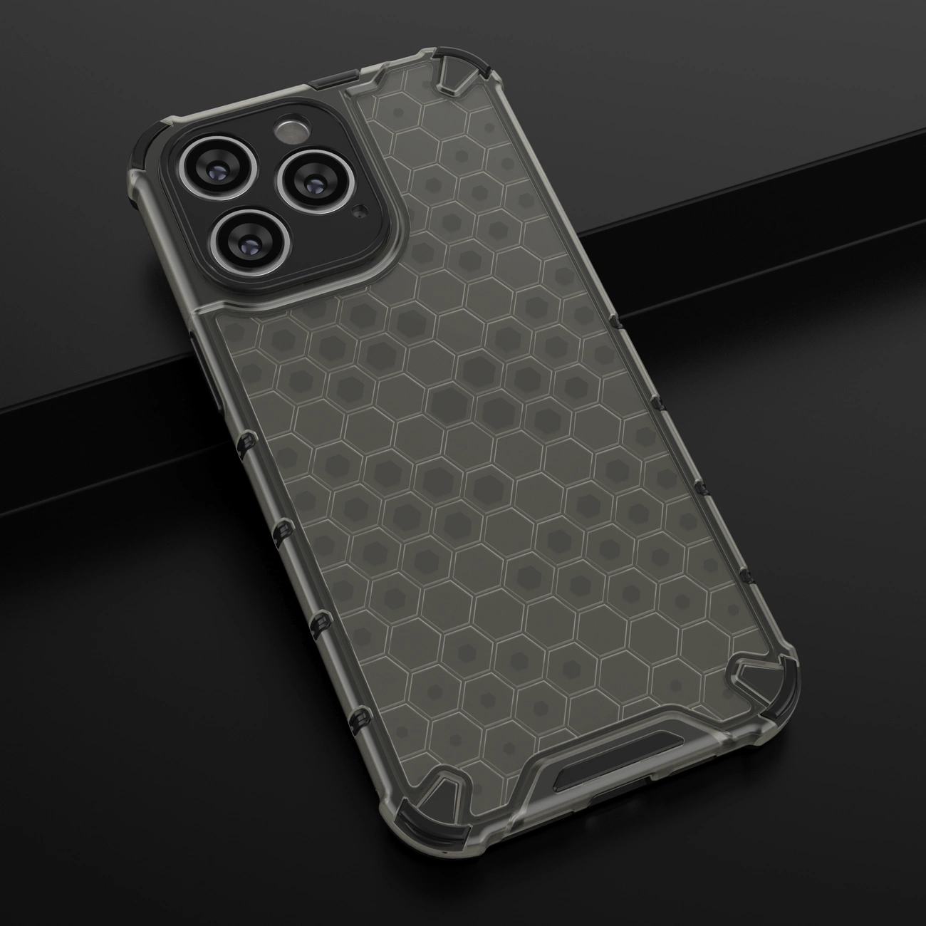 Honeycomb dėklas iPhone 14 Pro Max, šarvuotas hibridinis dėklas, permatomas - Image 18