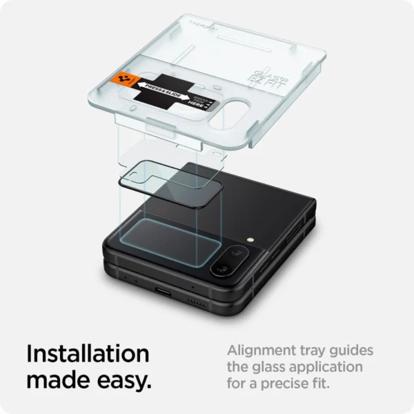 Spigen Glas.tR EZ Fit FC grūdintas stiklas su lankstoma plėvele Samsung Galaxy Z Flip 4 – juodas, 2 vnt. - Image 10
