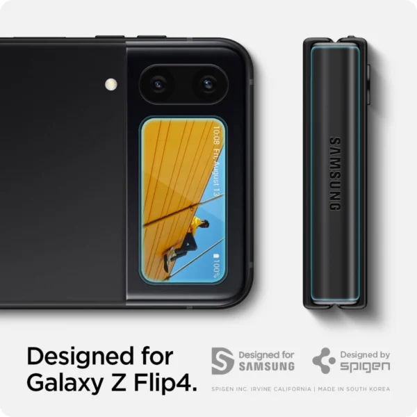 Spigen Glas.tR EZ Fit FC grūdintas stiklas su lankstoma plėvele Samsung Galaxy Z Flip 4 – juodas, 2 vnt. - Image 9