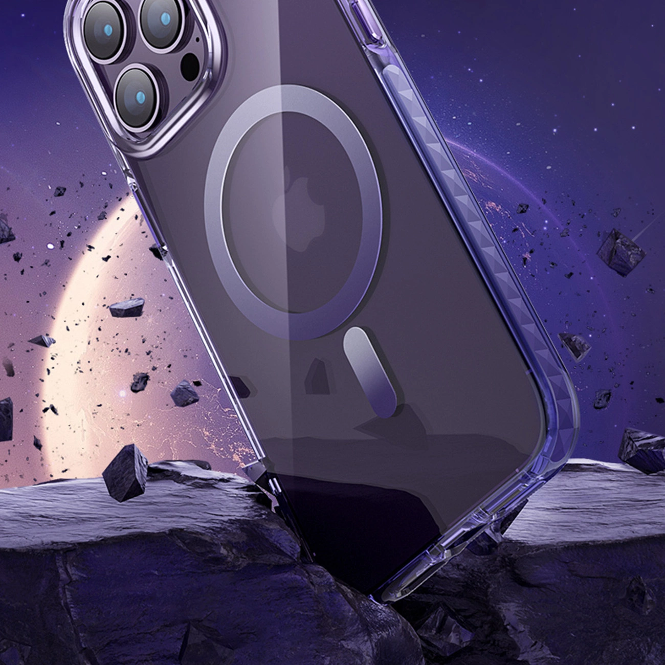 Kingxbar PQY Ice Crystal Series magnetinis dėklas iPhone 14, MagSafe, pilkas - Image 6