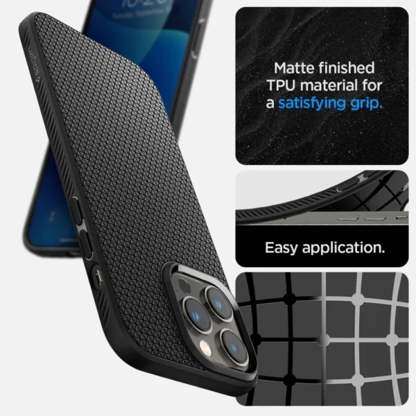 Spigen Liquid Air dėklas iPhone 14 Pro Max – matinės juodos spalvos - Image 11