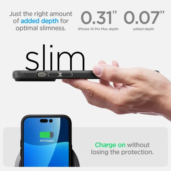 Spigen Liquid Air dėklas iPhone 14 Pro Max – matinės juodos spalvos - Image 13