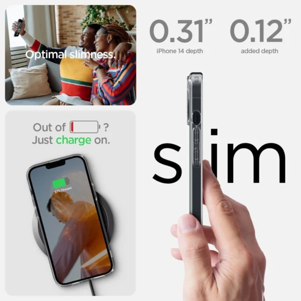 Spigen Ultra Hybrid iPhone 14 dėklas - matinė skaidri - Image 10