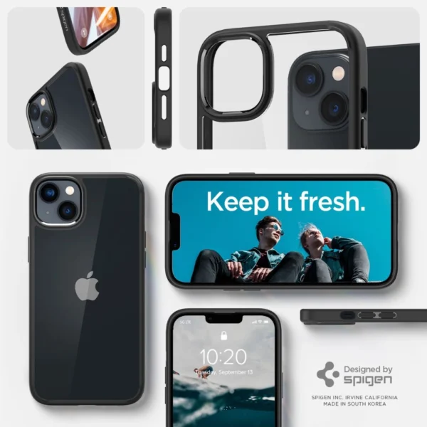 Spigen Ultra Hybrid dėklas iPhone 14 – matinės juodos spalvos - Image 10