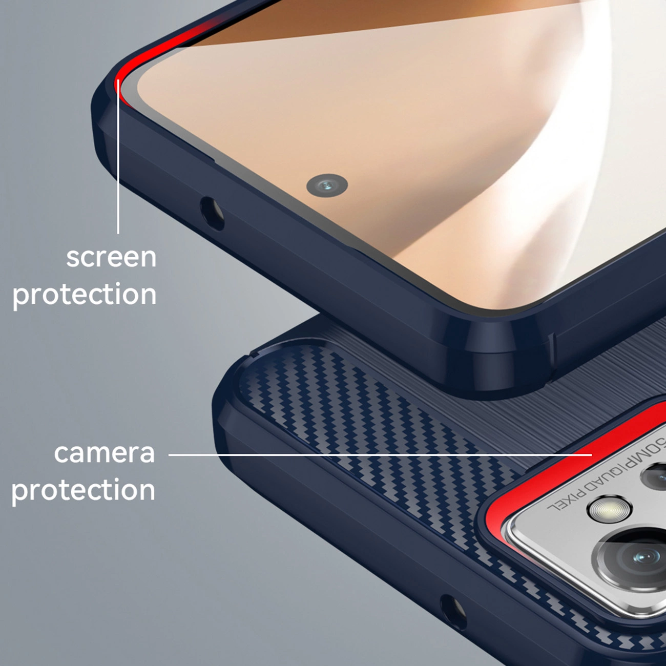 Carbon Case Xiaomi Poco F4 5G lankstus silikono karbono nugarėlė juoda - Image 6