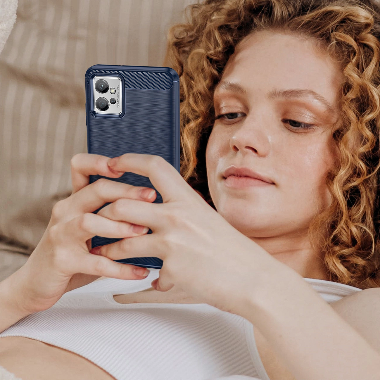 Carbon Case Xiaomi Poco F4 5G lankstus silikono karbono nugarėlė juoda - Image 7