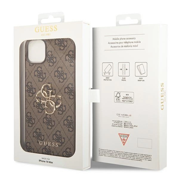 Guess GUHCP14S4GMGBR iPhone 14 6,1" rudas kietas dėklas 4G Didelis metalinis logotipas - Image 8