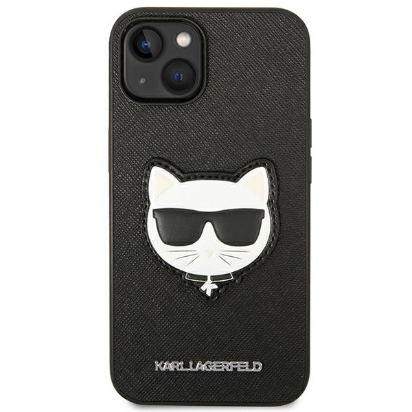 Karl Lagerfeld KLHCP14MSAPCHK iPhone 14 Plus 6,7" juodas kietas dėklas Saffiano Choupette galvos emblema - Image 3