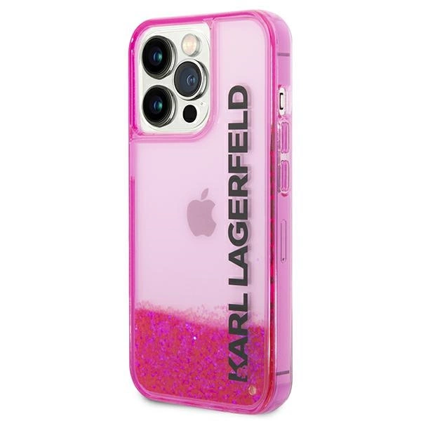 1" różowy/pink hardcase Liquid Glitter Elong
