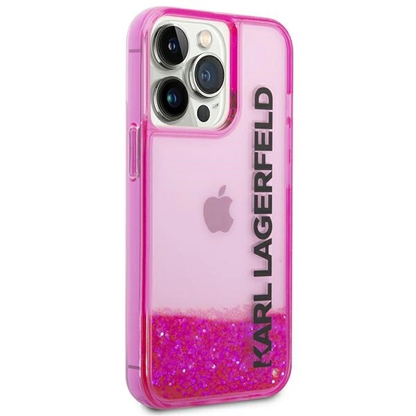 Karl Lagerfeld KLHCP14LLCKVF iPhone 14 Pro 6,1" rožinis kietas dėklas Skystas blizgesys Elong - Image 4
