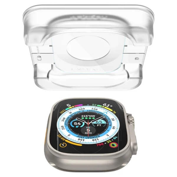 Spigen Glas.tR EZ Fit grūdintas stiklas Apple Watch Ultra / Ultra 2 (49 mm) – 2 vnt. - Image 4