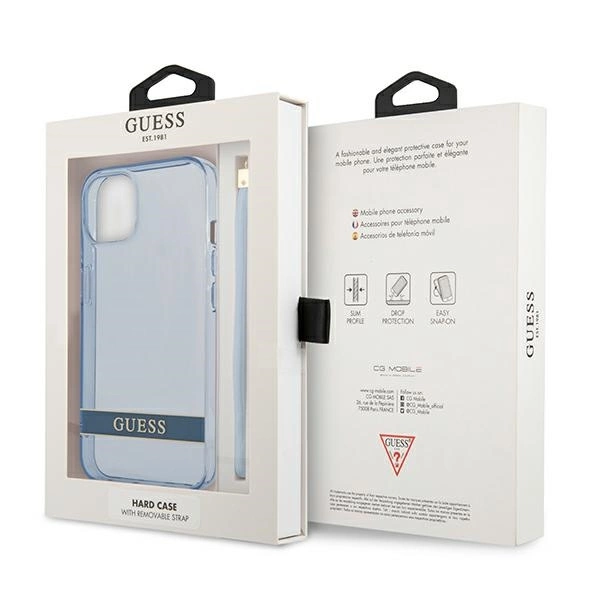 Guess GUHCP13MHTSGSB iPhone 13 6,1" mėlynas kietas dėklas Translucent Stap - Image 8